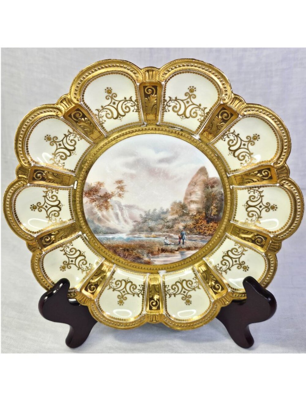 Royal Crown Derby Edwin Trowell Hand Painted Cabinet Plate Doverdale c1880s